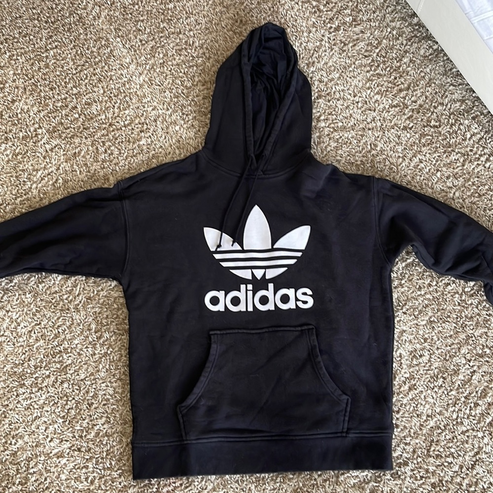 Black and white Adidas hoodie size medium in women